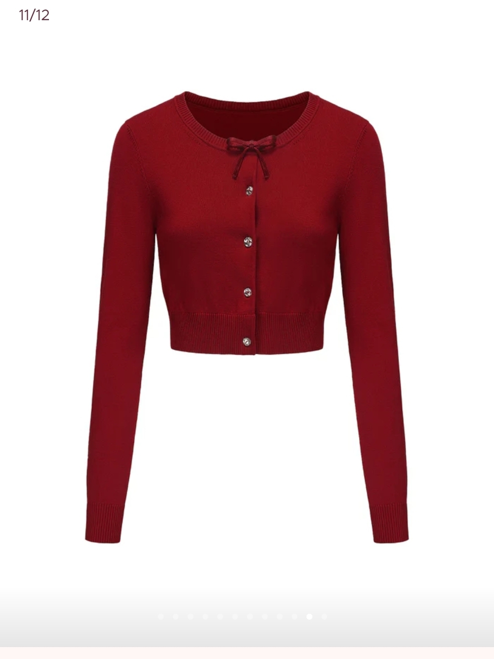 Nana Jacqueline Audrina Coquette Cropped Bow-Front Cardigan In Red